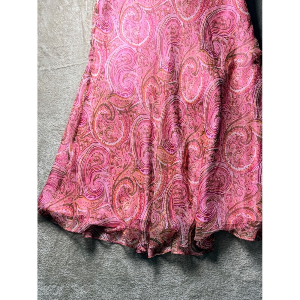 Laundry by Shelli Segal Paisley 100% Silk Midi Dress Size 6 Fairycore Garden - Picture 4 of 6